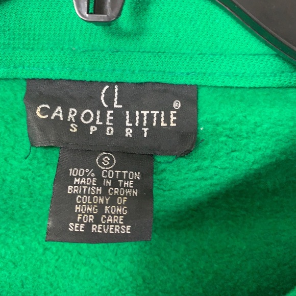 Vintage Embroidered Kelly Green funky 80s Cropped Sweatshirt - Picture 3 of 5